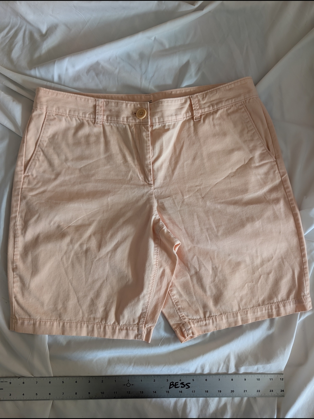 LOFT Peach Tailored Chino Bermuda Shorts